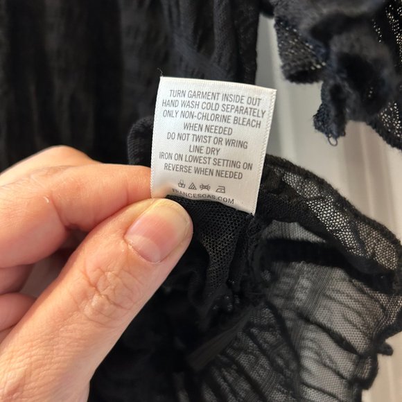 Black sheer short sleeved top - Picture 5 of 6